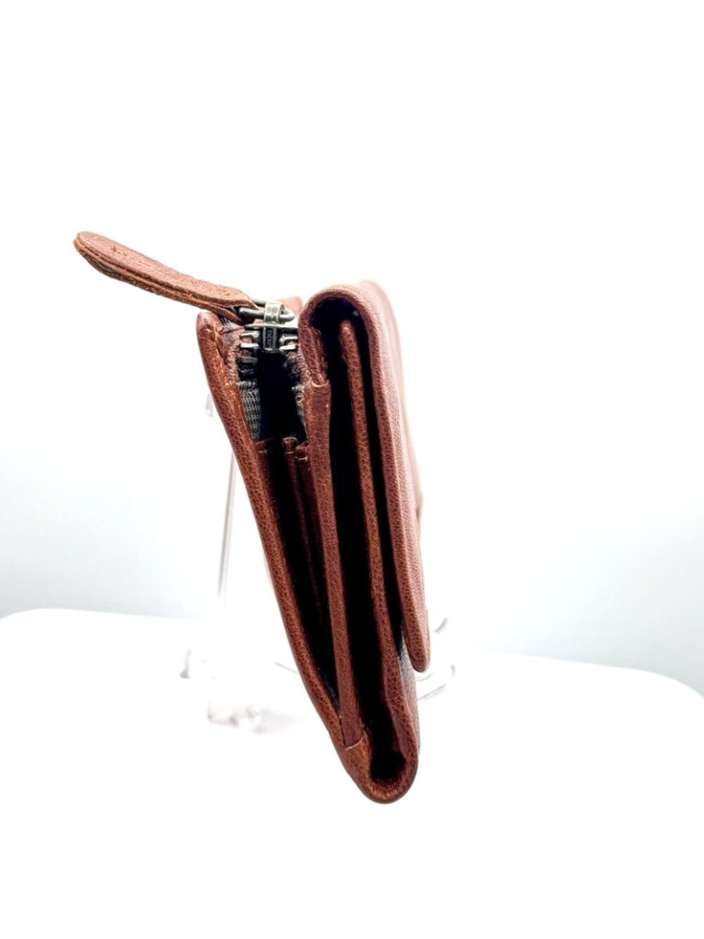 Spikes & Sparrow Genuine Leather Camel Color Wallet Tri-Fold RFID CC Protection - Picture 7 of 16